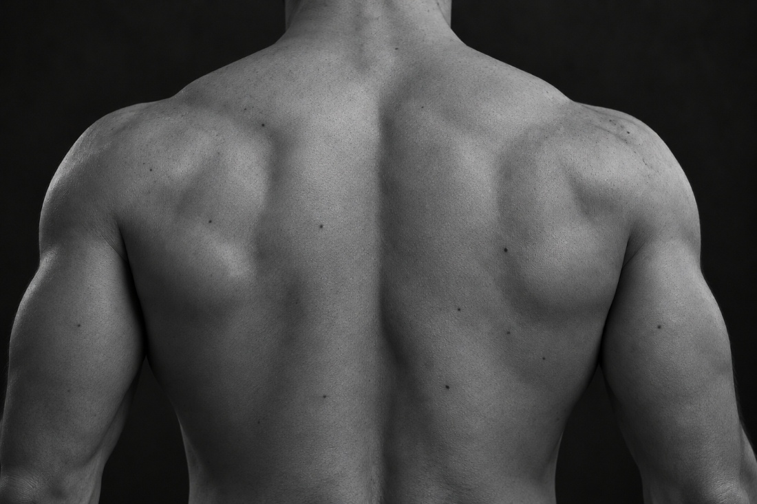 The same back without body hair